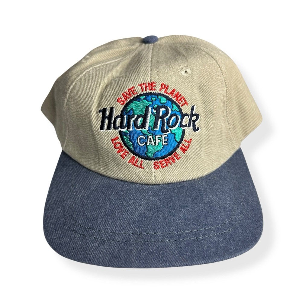 Vintage Hard Rock Cafe Snapback Hat ROME Italy‎ Save The Planet Baseball Cap